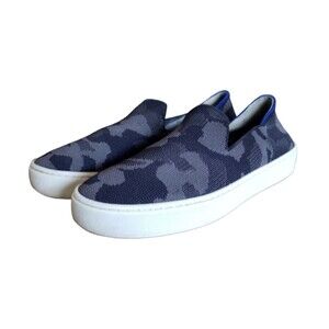 Rothys Shoe Women's SZ 6.5 Gray Camo The Original Slip On Sneaker Fly Knit Shoes